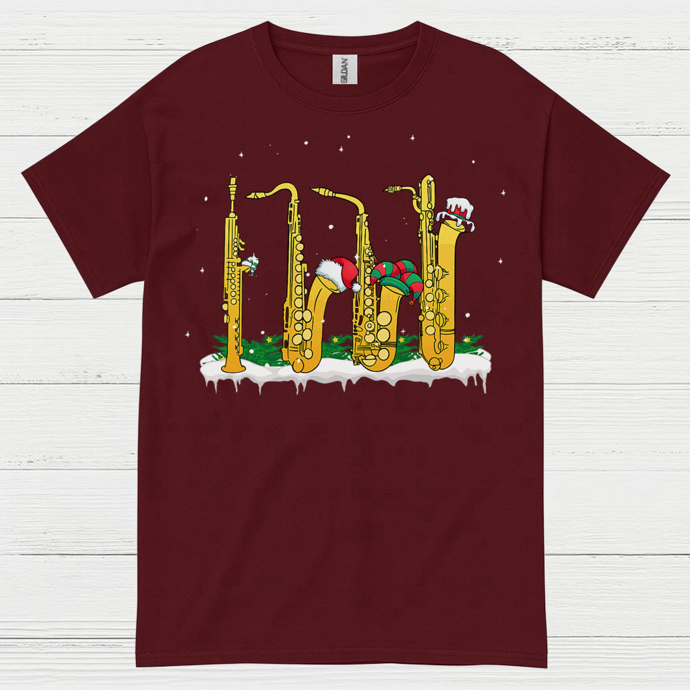 Christmas Saxophone Band Holiday T Shirt