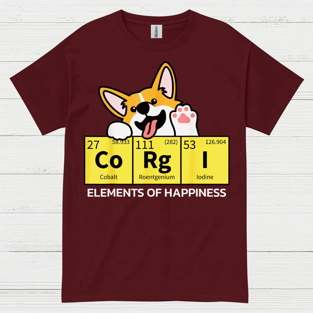 Corgi Elements Of Happiness T Shirt