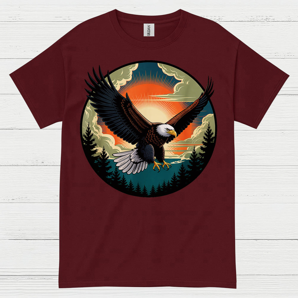 Vintage Bald Eagle Sunset Wilderness Freedom T Shirt