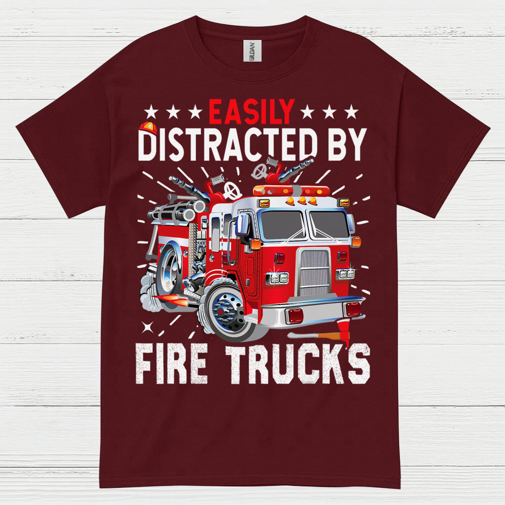 Easily Distracted By Fire Trucks T Shirt