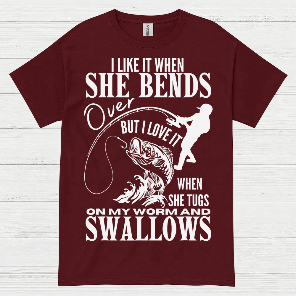 She Bends Fishing T Shirt