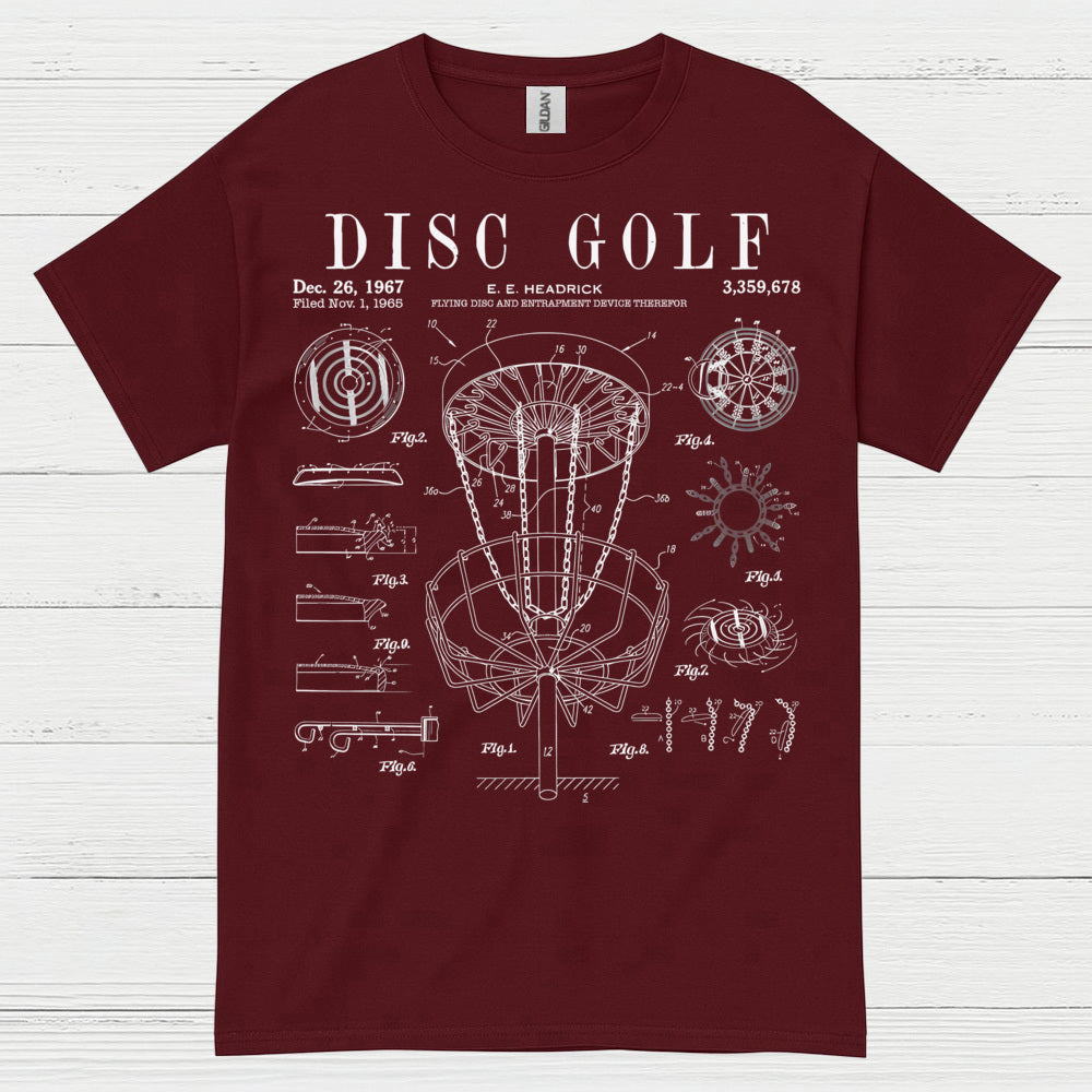 Disc Golf Patent Blueprint T Shirt