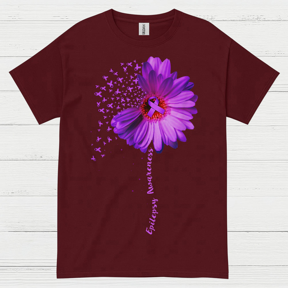 Purple Flower Epilepsy Awareness T Shirt