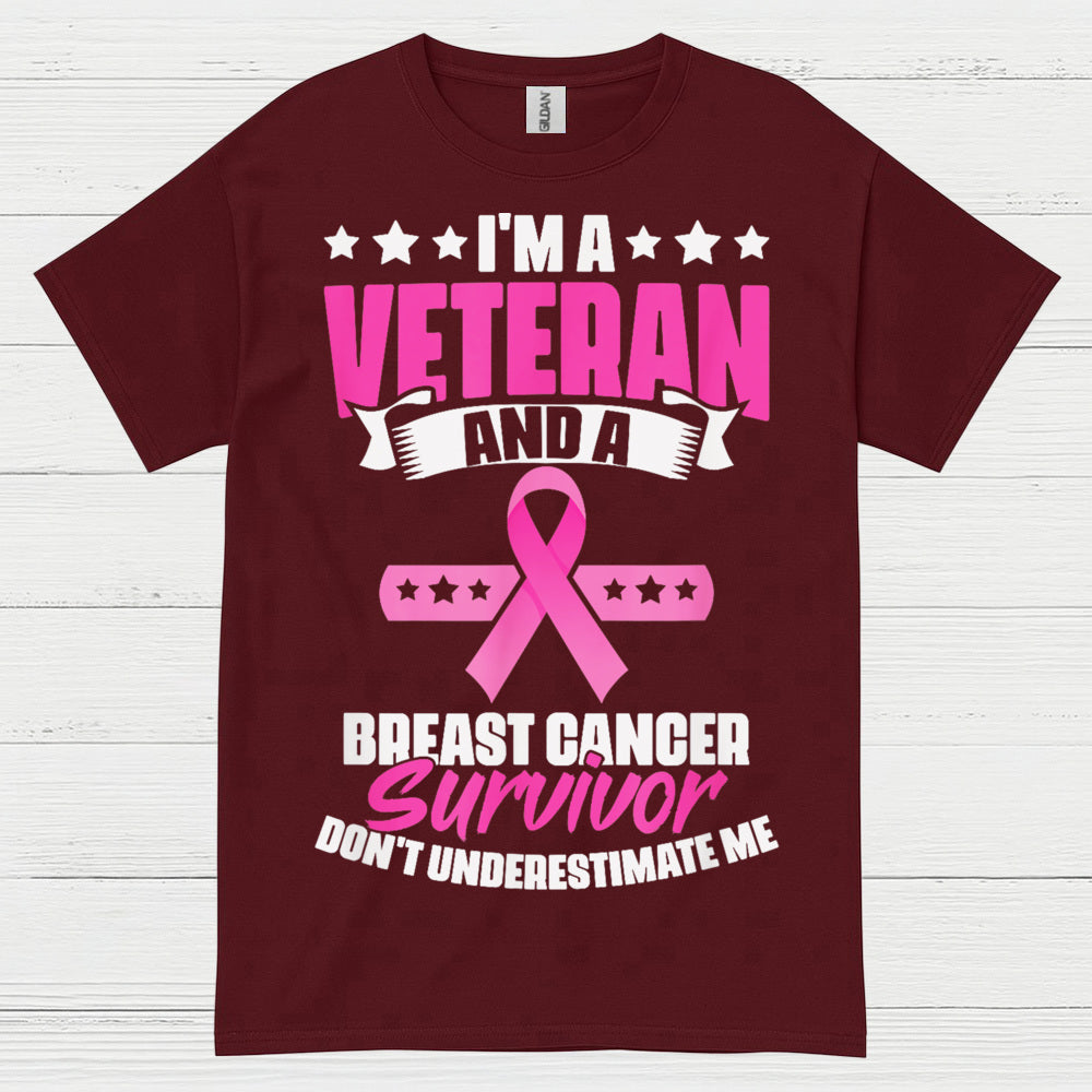 Veteran Breast Cancer Survivor Strong Quote T Shirt