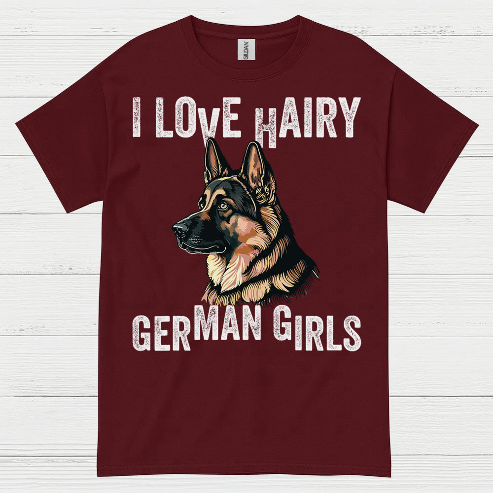 I Love Hairy German Shepherd Girls T Shirt