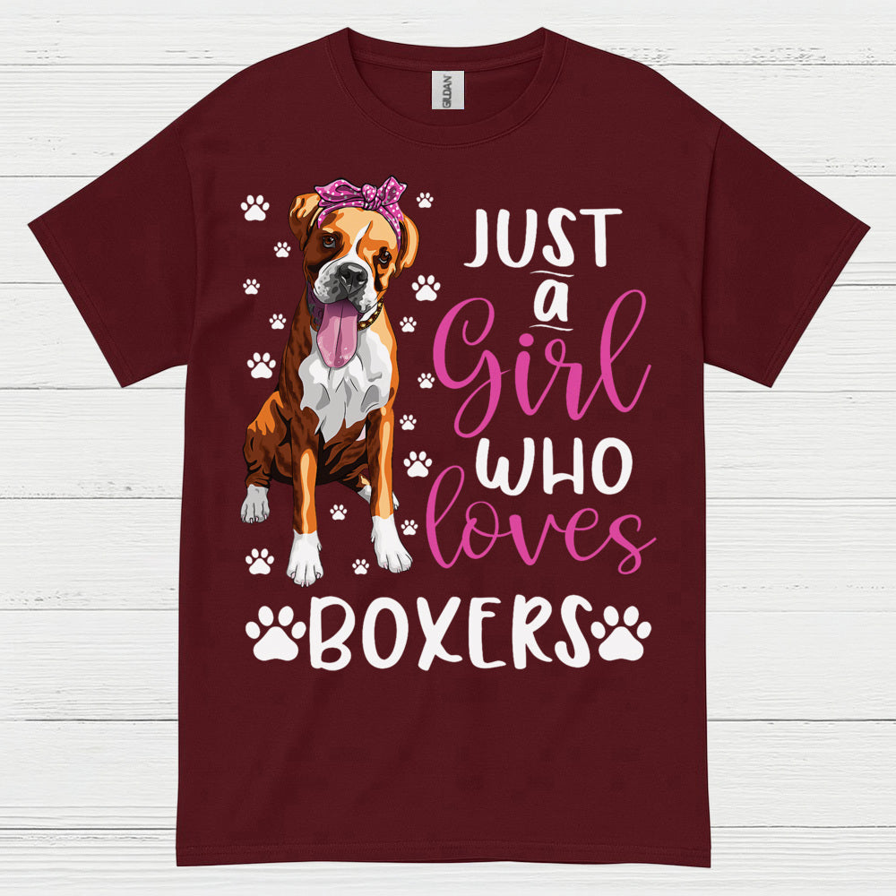 Just A Girl Loves Boxers T Shirt