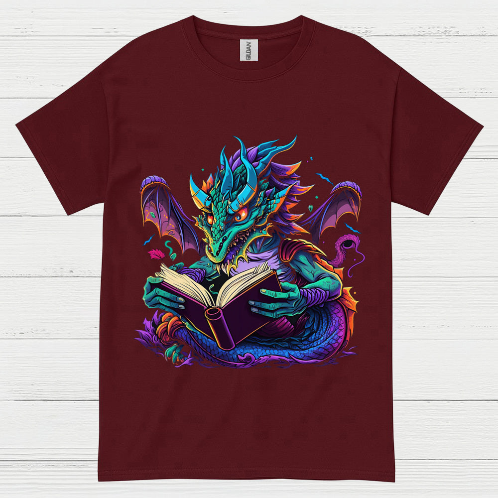 Reading Dragon Fantasy T Shirt