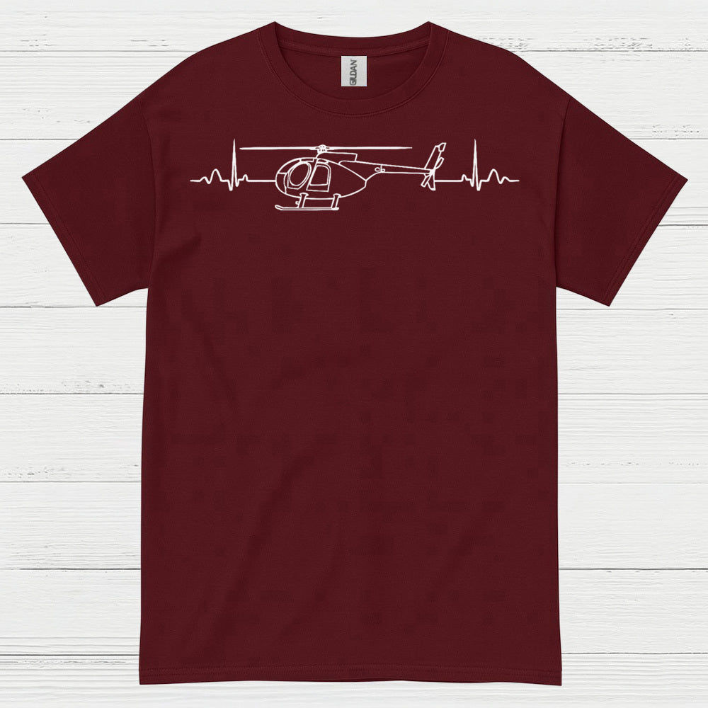 Helicopter Heartbeat Aviation Minimal T Shirt
