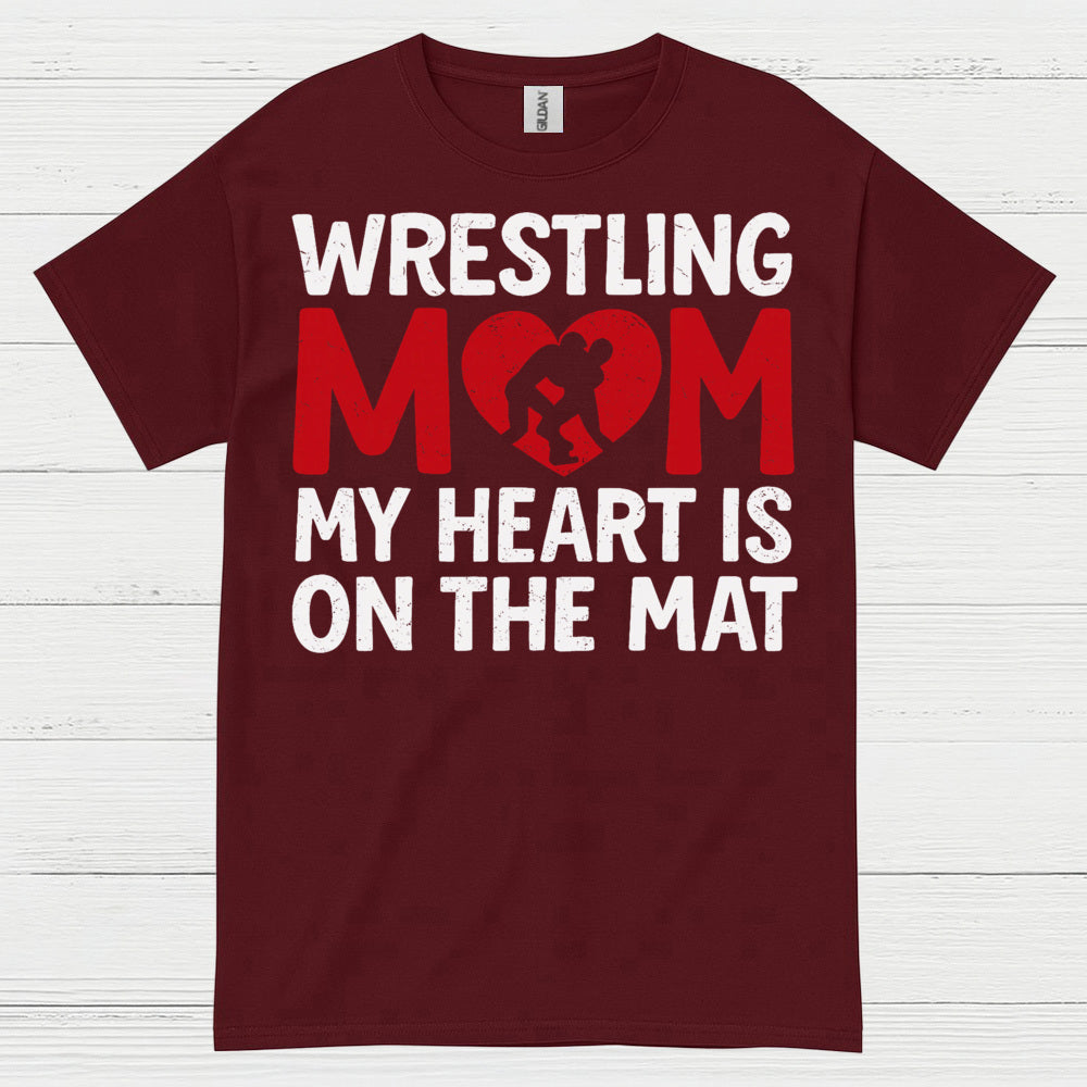 Wrestling Mom Heart On The Mat T Shirt