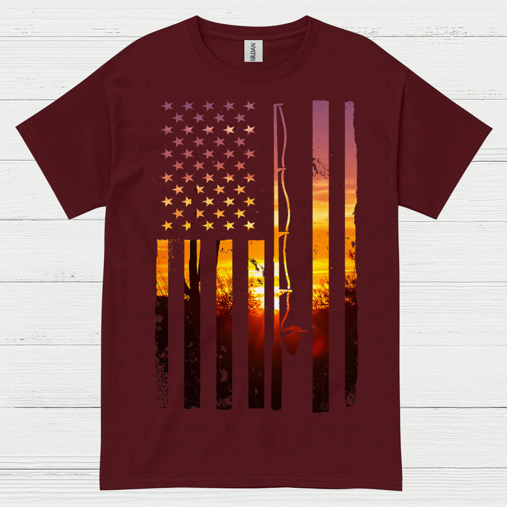 American Flag Fishing T Shirt