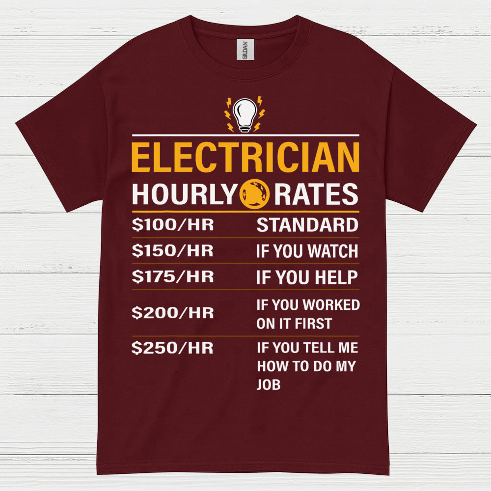 Electrician Hourly Rates T Shirt