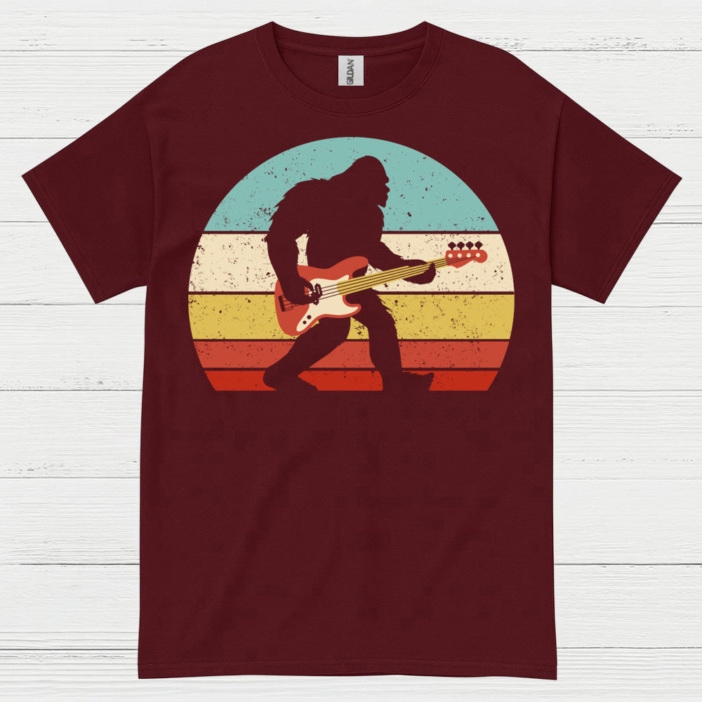 Bigfoot Bass Guitar Retro T Shirt