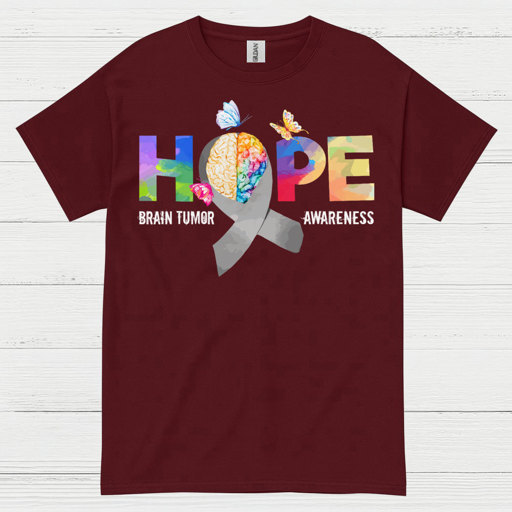 Hope Brain Tumor Awareness Butterfly T Shirt