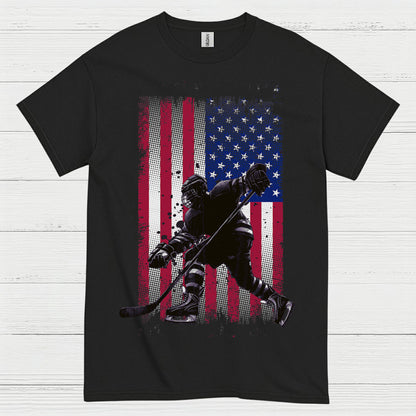 American Flag Hockey Player T-Shirt