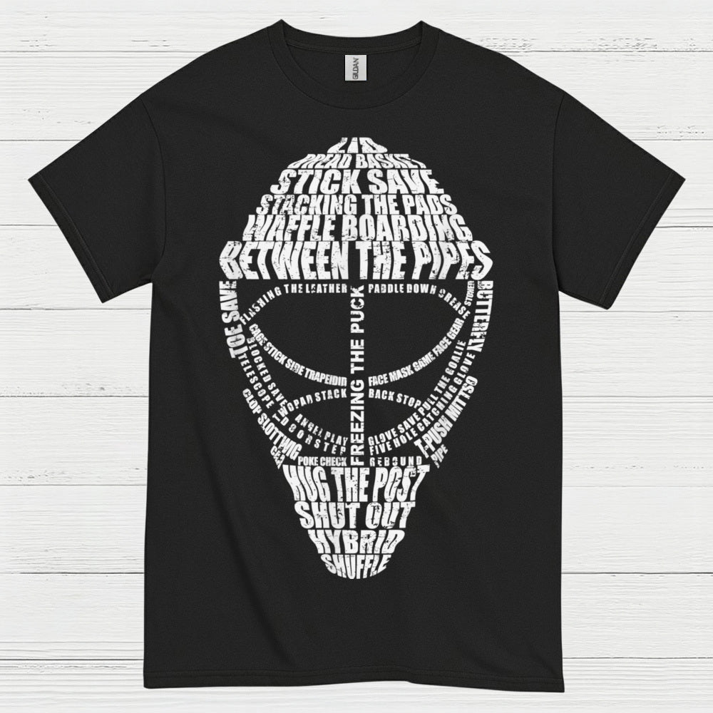Between The Pipes Goalie Mask Hockey T-Shirt
