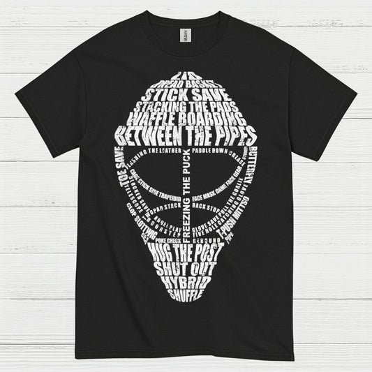 Between The Pipes Goalie Mask Hockey T-Shirt