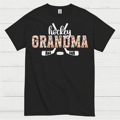 Hockey Grandma Floral Hockey Stick T Shirt
