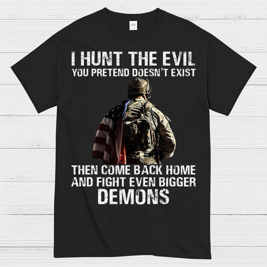 Hunt the Evil Veteran PTSD Awareness T-Shirt