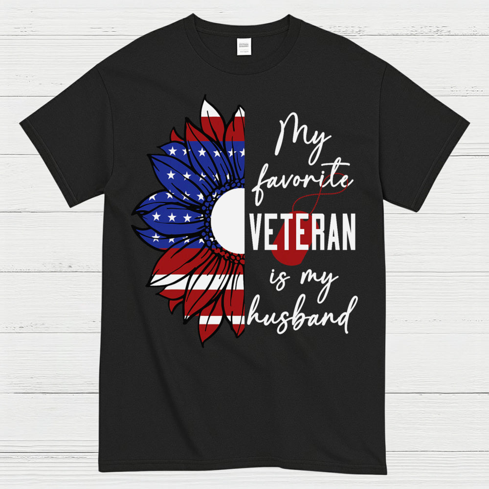 My Favorite Veteran Is My Husband Patriotic T-Shirt