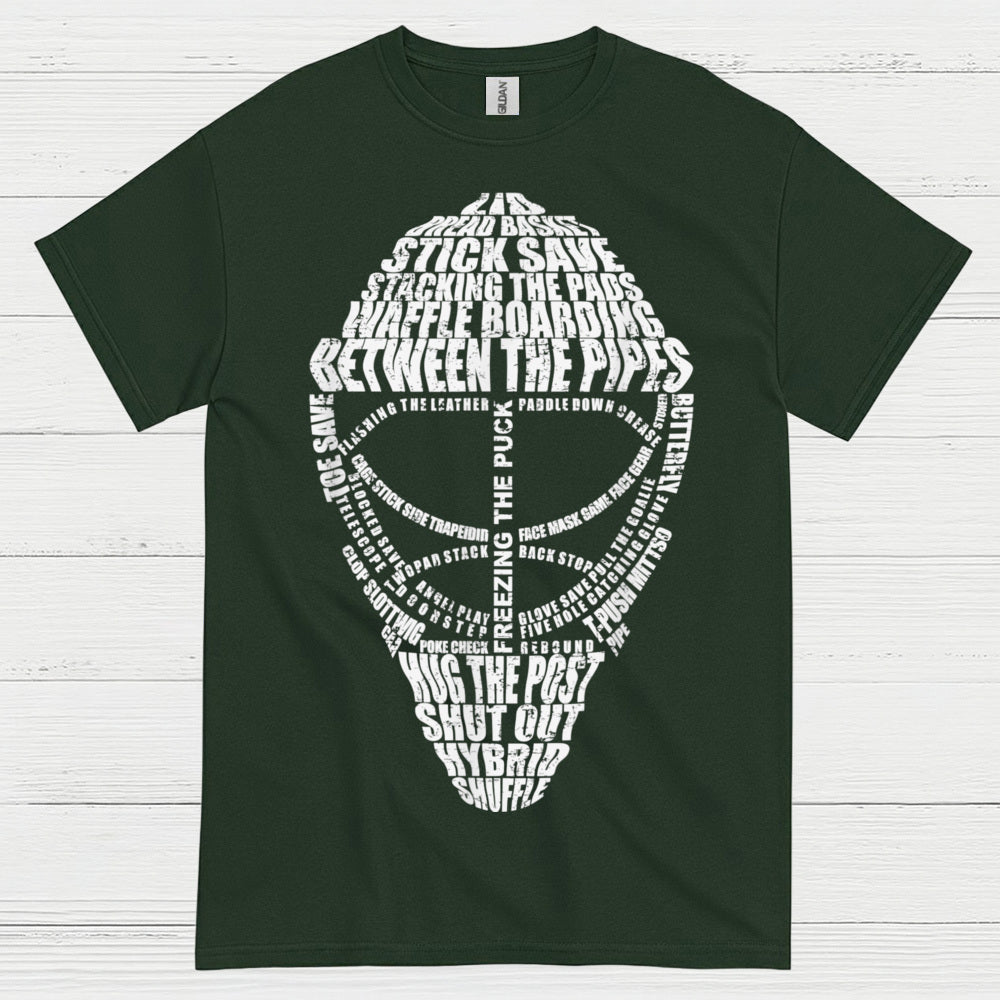 Between The Pipes Goalie Mask Hockey T-Shirt