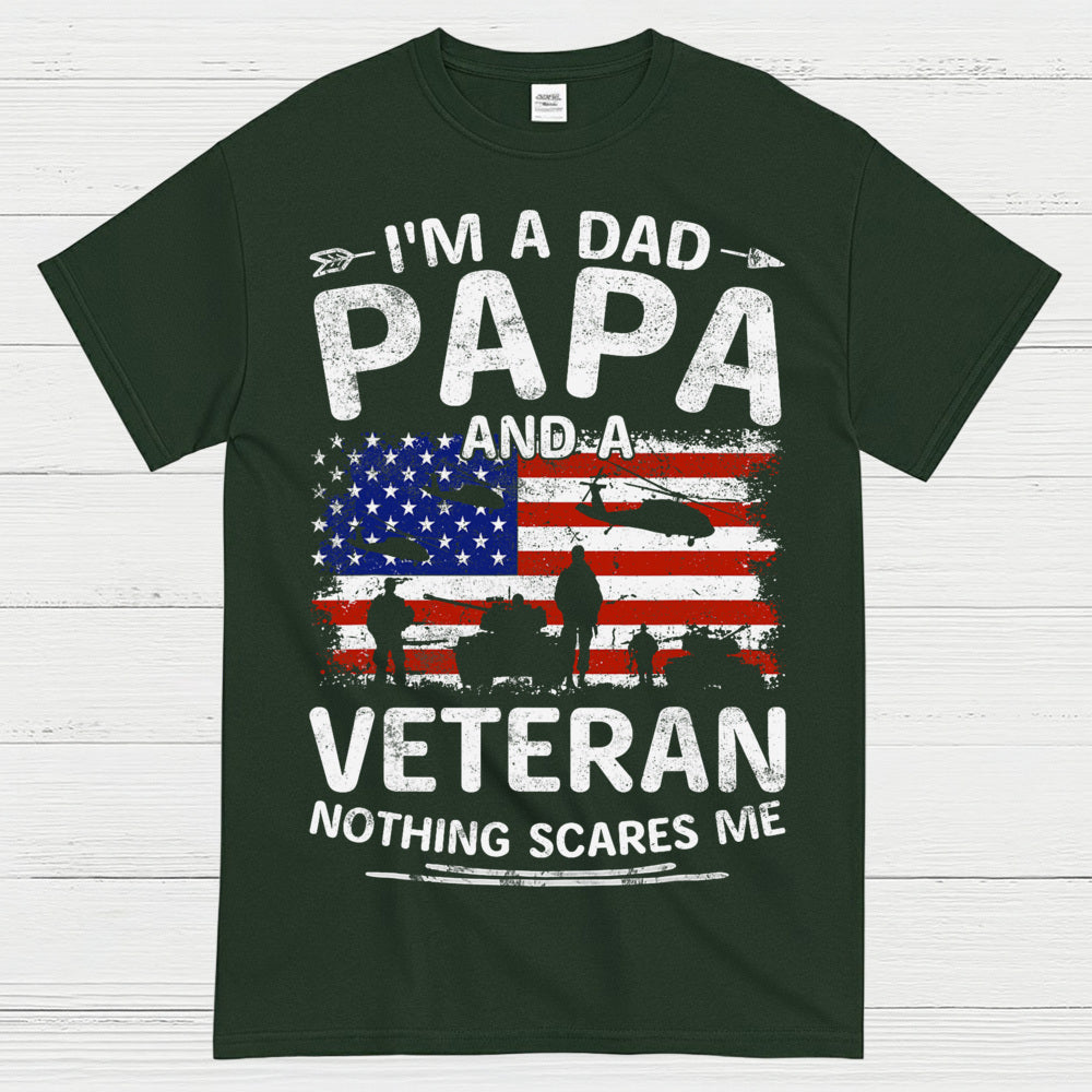 I’m A Dad Papa And A Veteran Nothing Scares Me T-Shirt