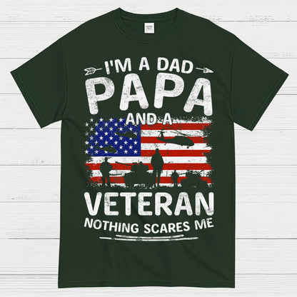 I’m A Dad Papa And A Veteran Nothing Scares Me T-Shirt