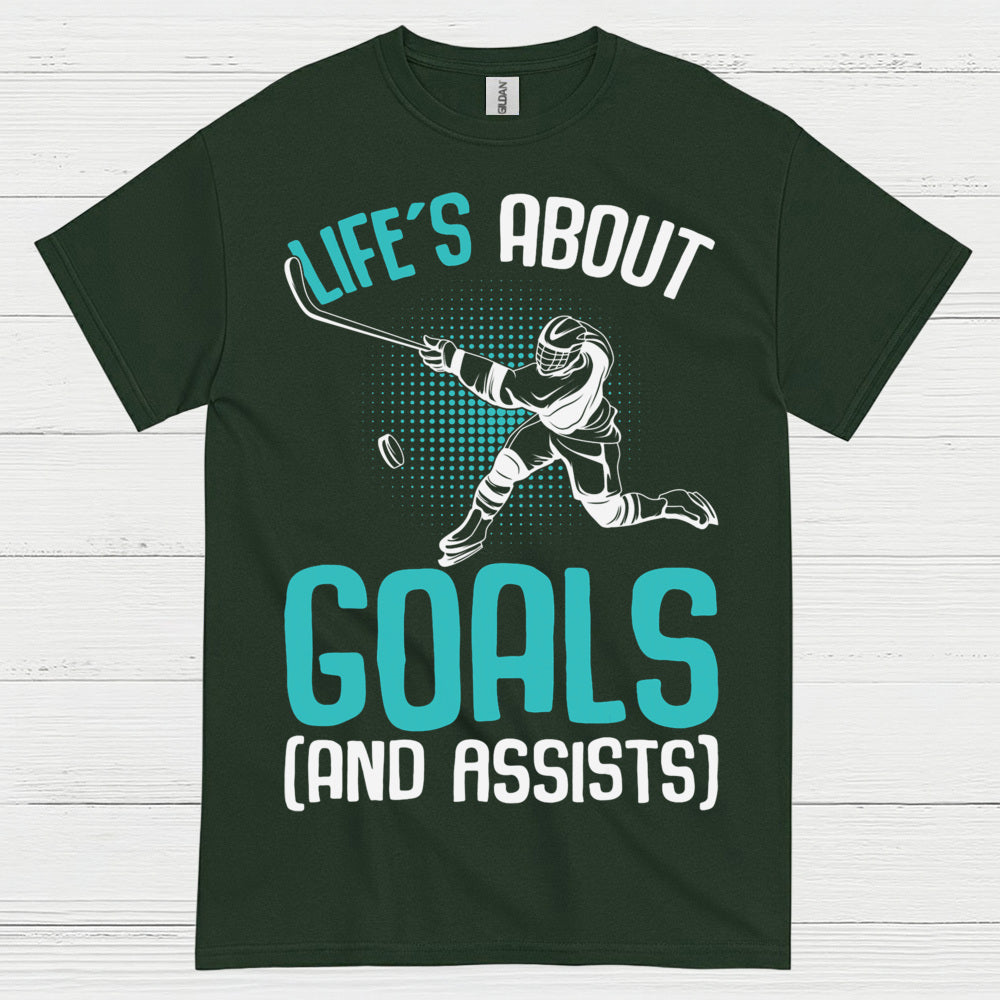 Lifes About Goals And Assists Hockey T-Shirt