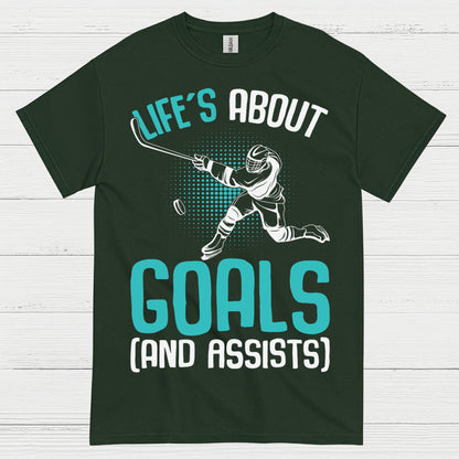 Lifes About Goals And Assists Hockey T-Shirt