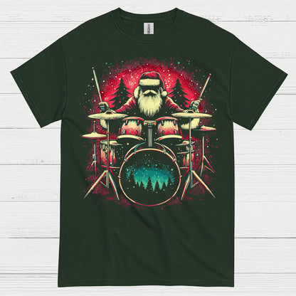Santa Drummer Christmas T Shirt