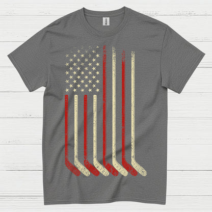 American Flag Hockey Sticks T-Shirt