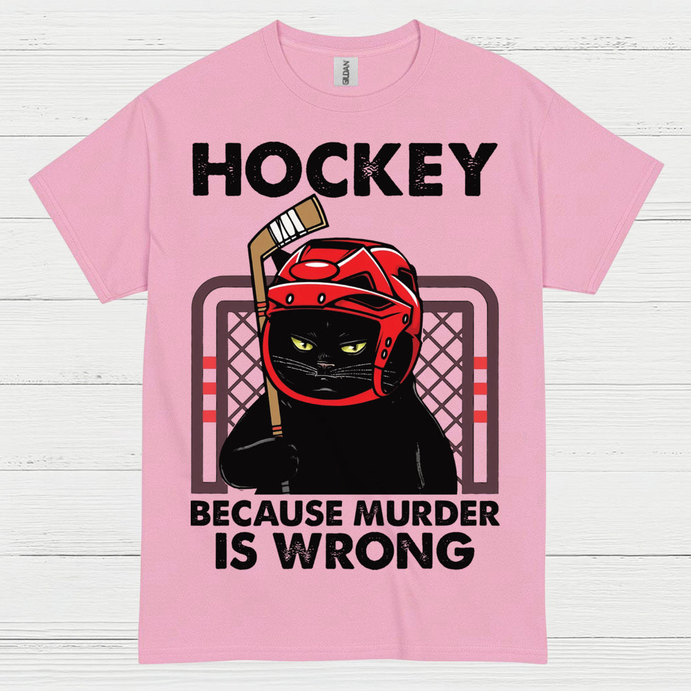 Hockey Because Murder Is Wrong Cat T-Shirt