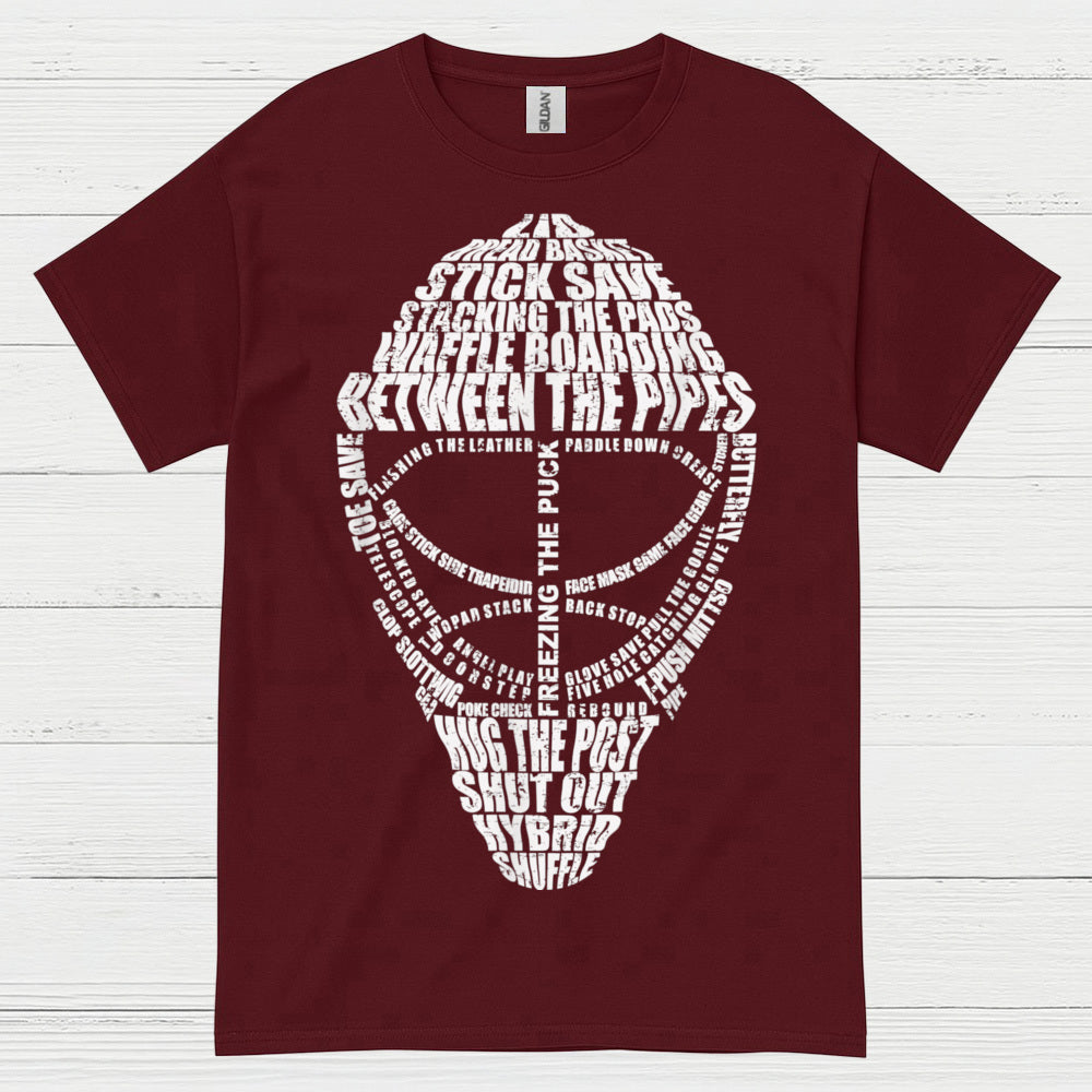 Between The Pipes Goalie Mask Hockey T-Shirt