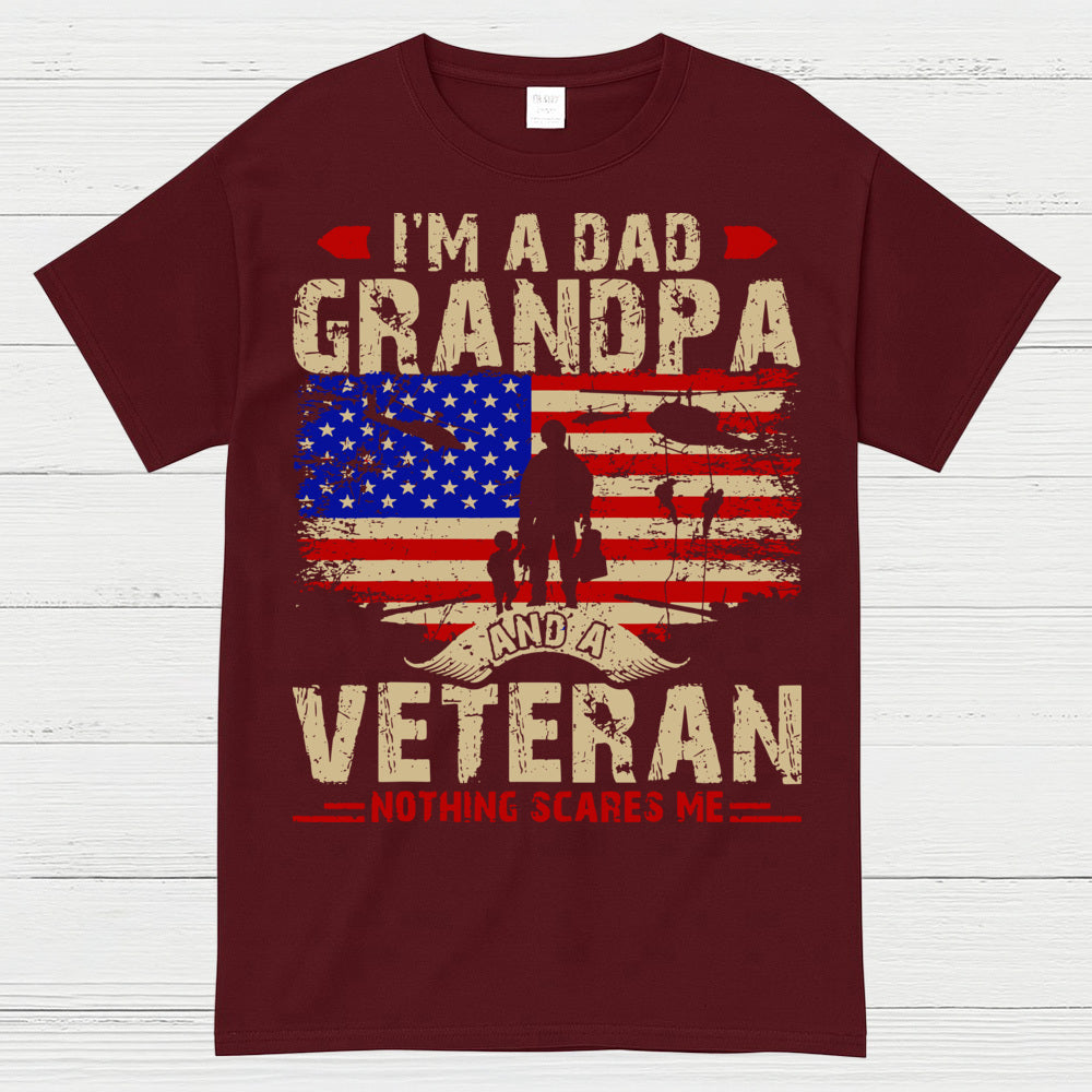 I’m A Dad Grandpa And A Veteran Nothing Scares Me T-Shirt