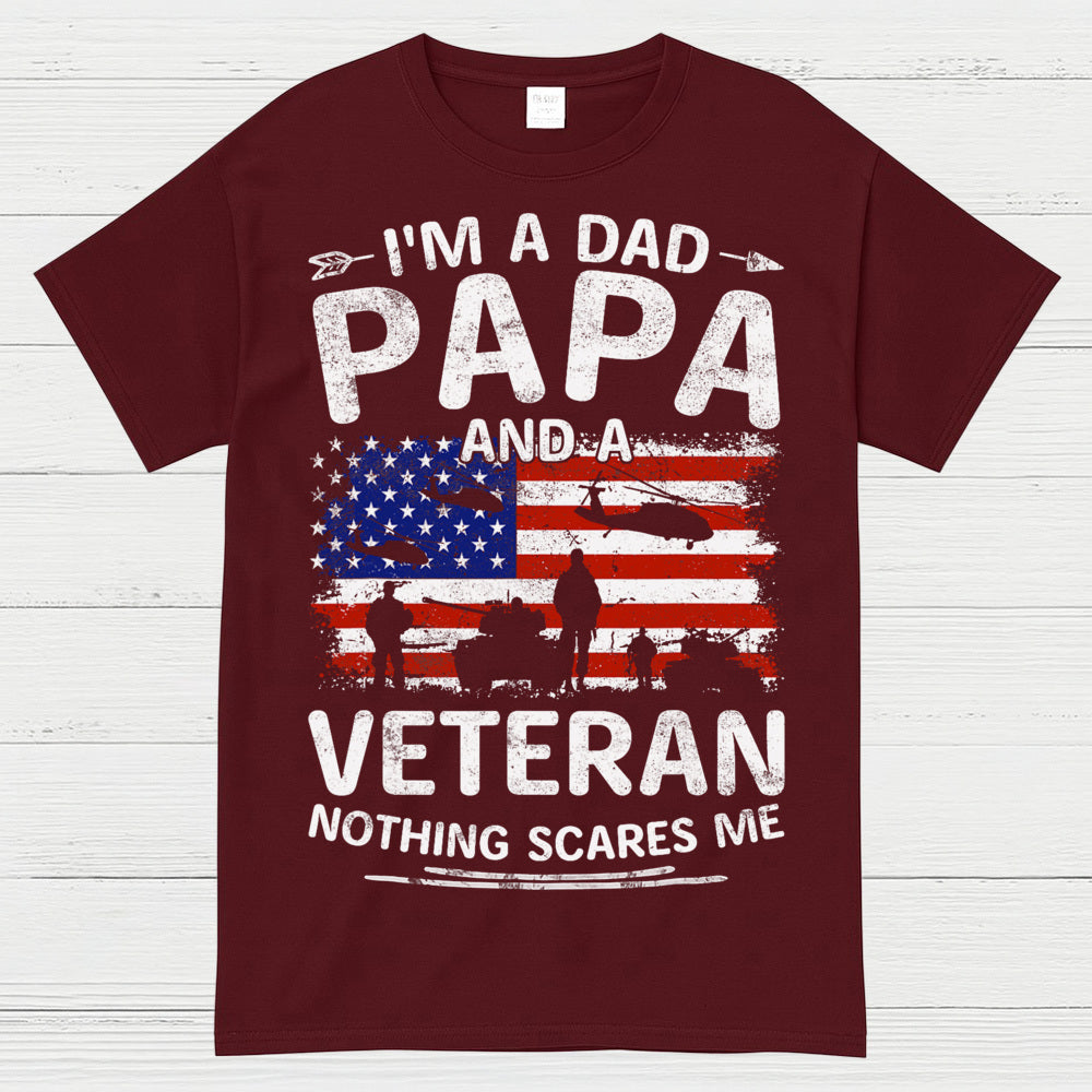 I’m A Dad Papa And A Veteran Nothing Scares Me T-Shirt