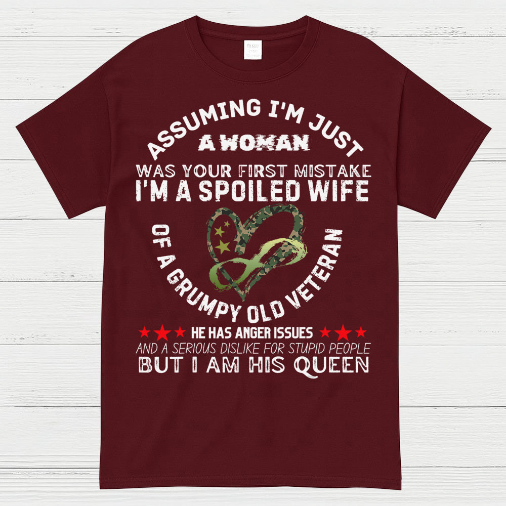 I’m A Spoiled Wife Of A Grumpy Old Veteran T-Shirt