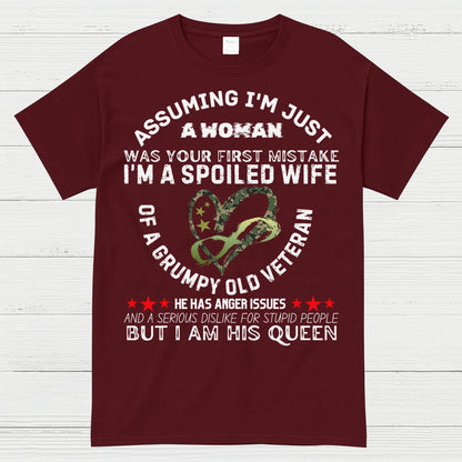 I’m A Spoiled Wife Of A Grumpy Old Veteran T-Shirt