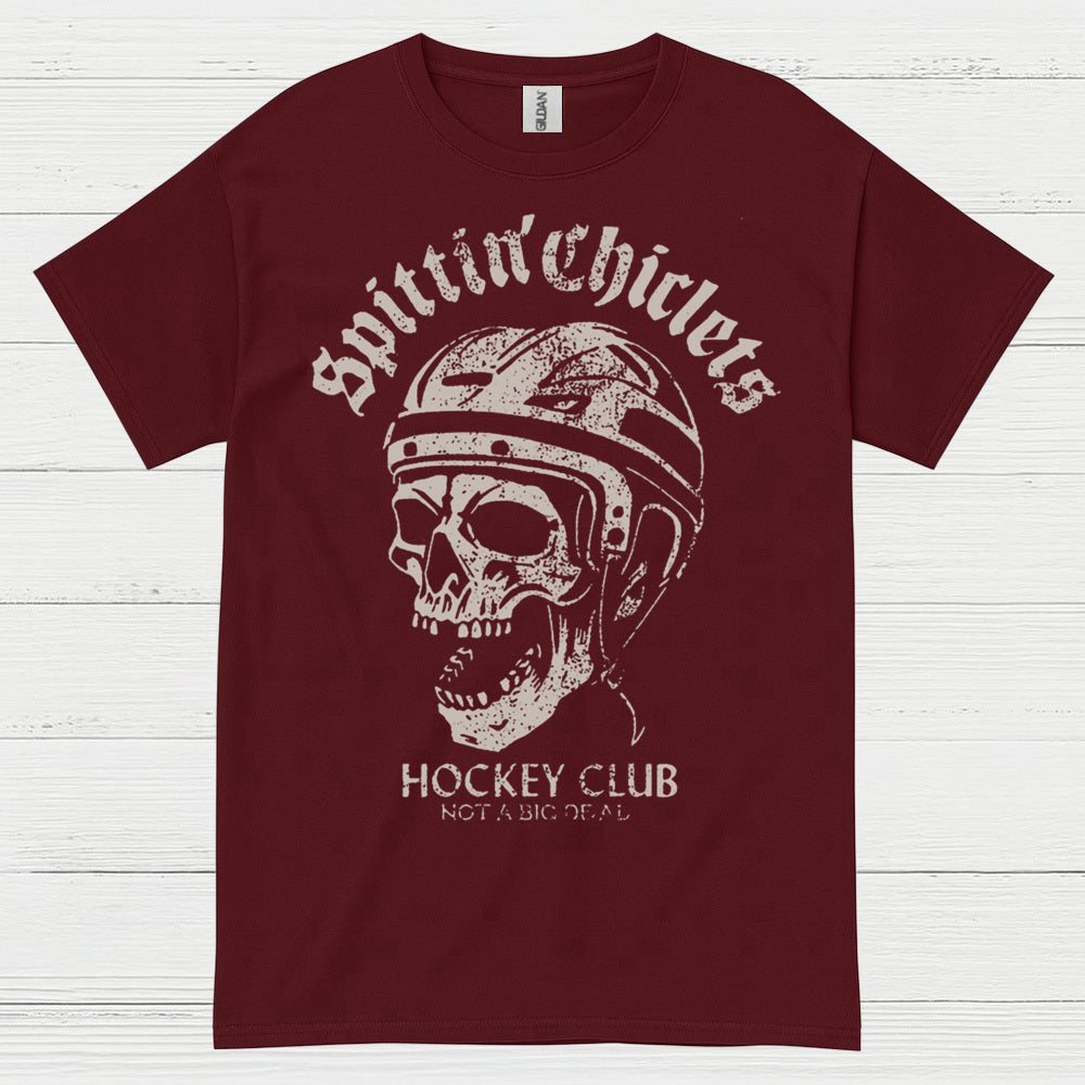 Spittin’ Chiclets Hockey Club T-Shirt – Skull Vintage Style