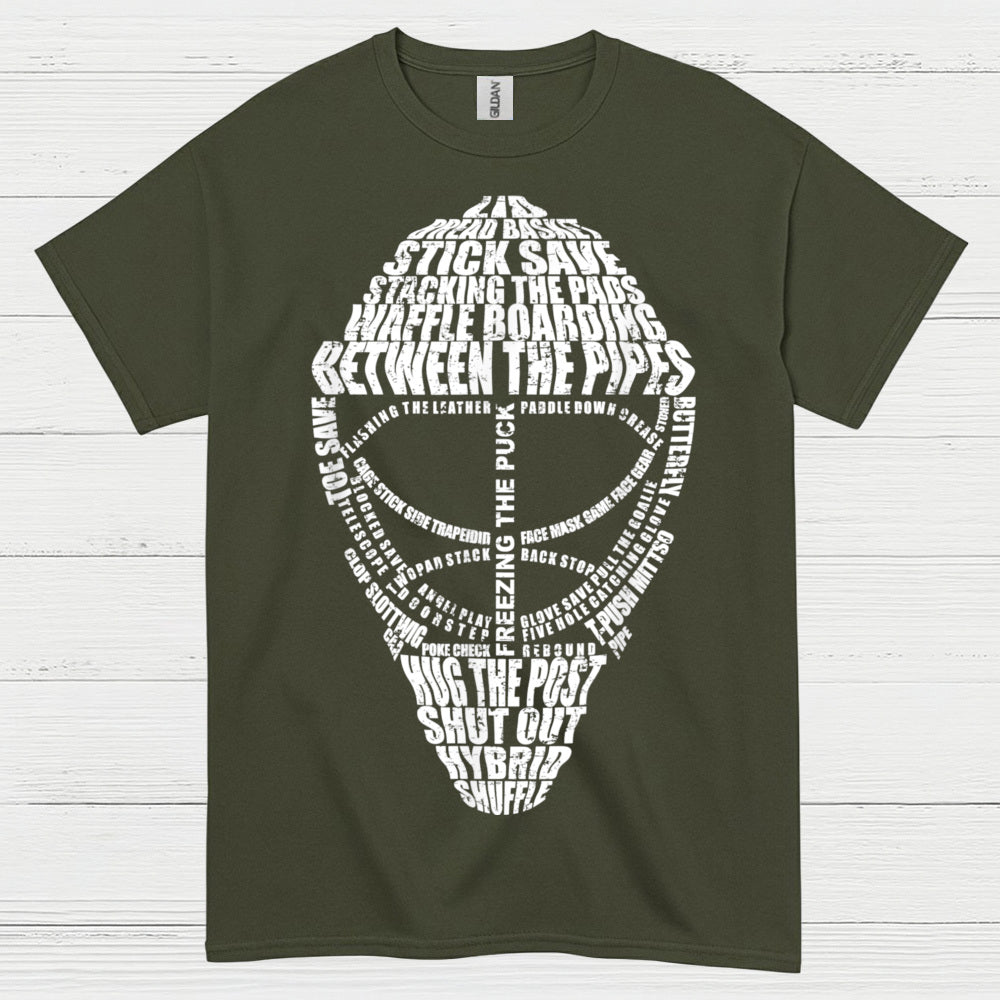 Between The Pipes Goalie Mask Hockey T-Shirt