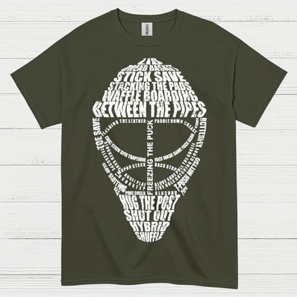 Between The Pipes Goalie Mask Hockey T-Shirt