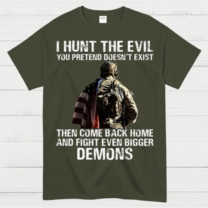 Hunt the Evil Veteran PTSD Awareness T-Shirt