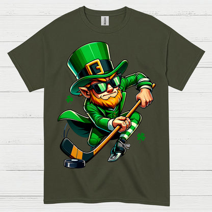 Leprechaun Hockey Player St Patrick’s Day T-Shirt