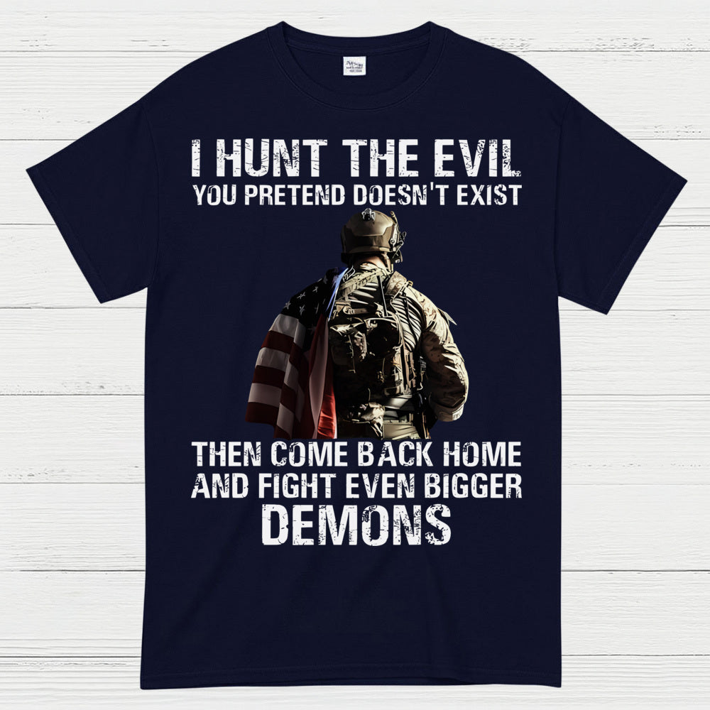 Hunt the Evil Veteran PTSD Awareness T-Shirt
