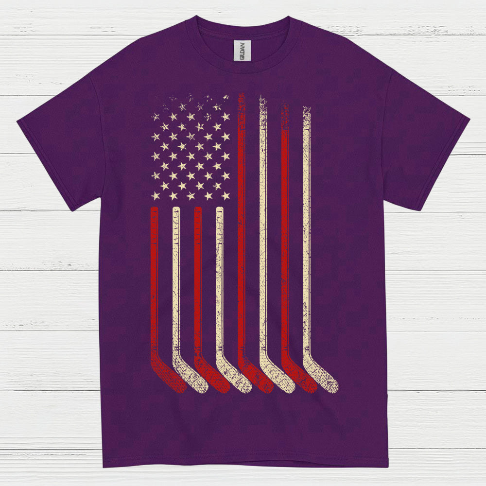 American Flag Hockey Sticks T-Shirt