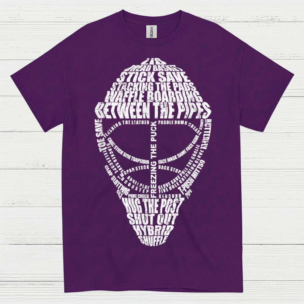 Between The Pipes Goalie Mask Hockey T-Shirt