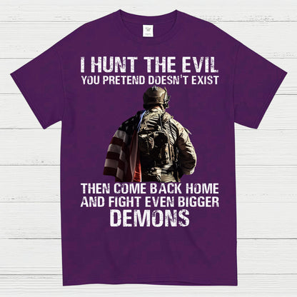 Hunt the Evil Veteran PTSD Awareness T-Shirt