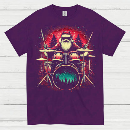 Santa Drummer Christmas T Shirt