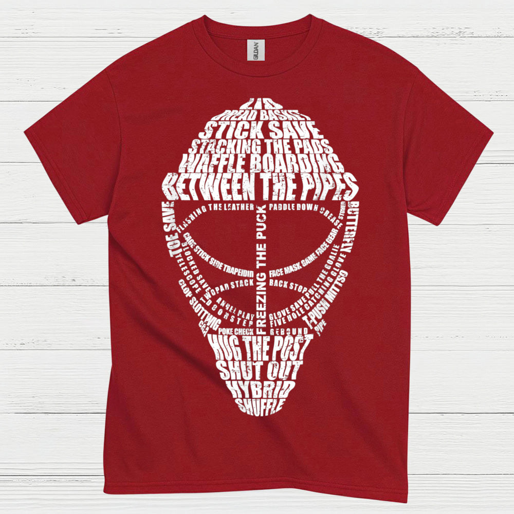 Between The Pipes Goalie Mask Hockey T-Shirt