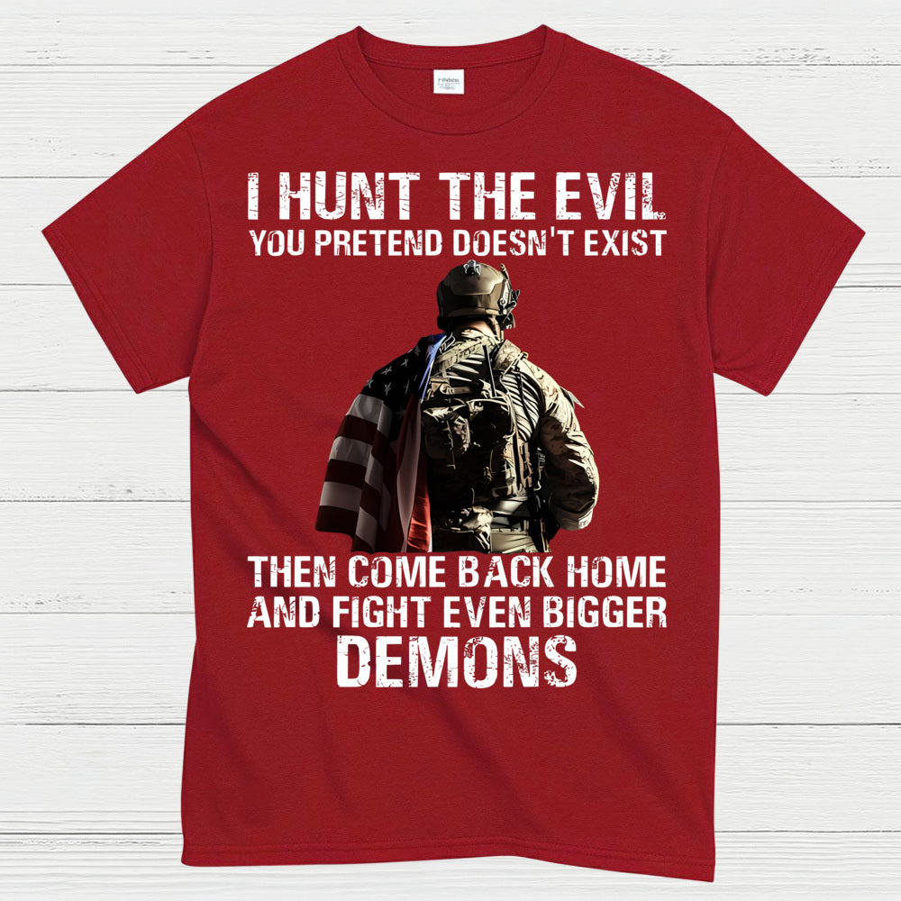 Hunt the Evil Veteran PTSD Awareness T-Shirt