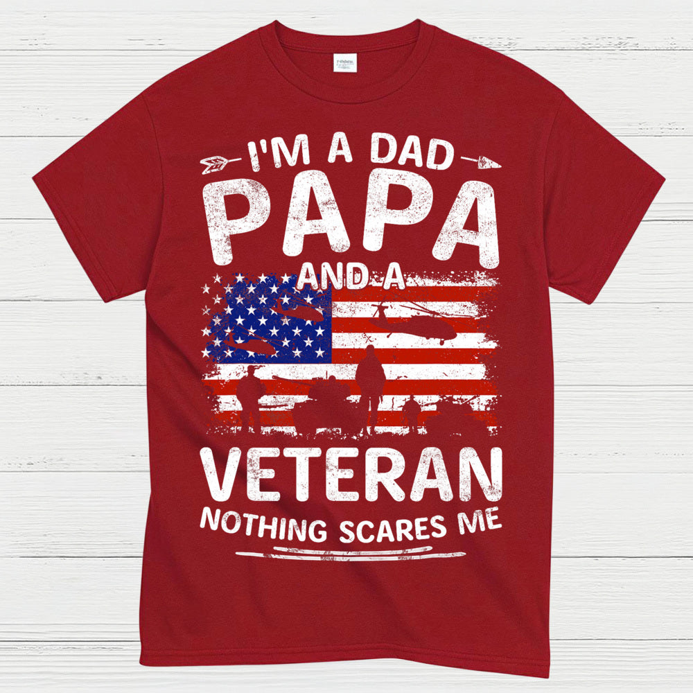 I’m A Dad Papa And A Veteran Nothing Scares Me T-Shirt