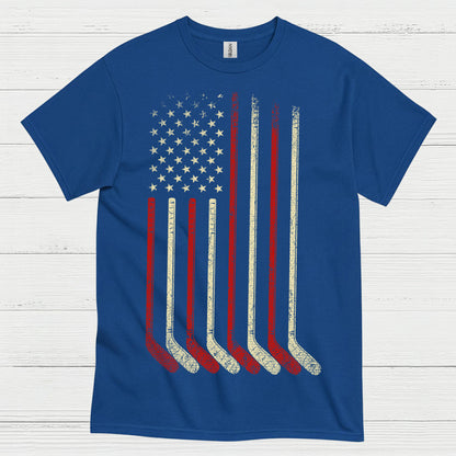 American Flag Hockey Sticks T-Shirt
